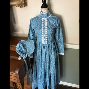 💙❤️Handmade Prairie Pioneer Dress & Bonnet‼️FINAL SALE